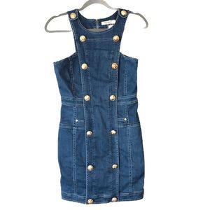A’gaci denim dress gold buttons L